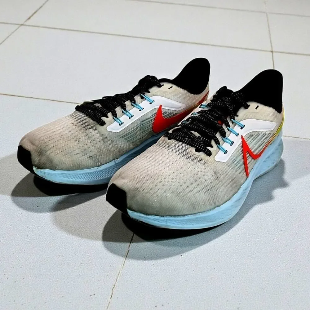 NIKE Air Zoom Pegasus Women's Light Gray w/Oragne Running Shoes - Size: 8 1/2